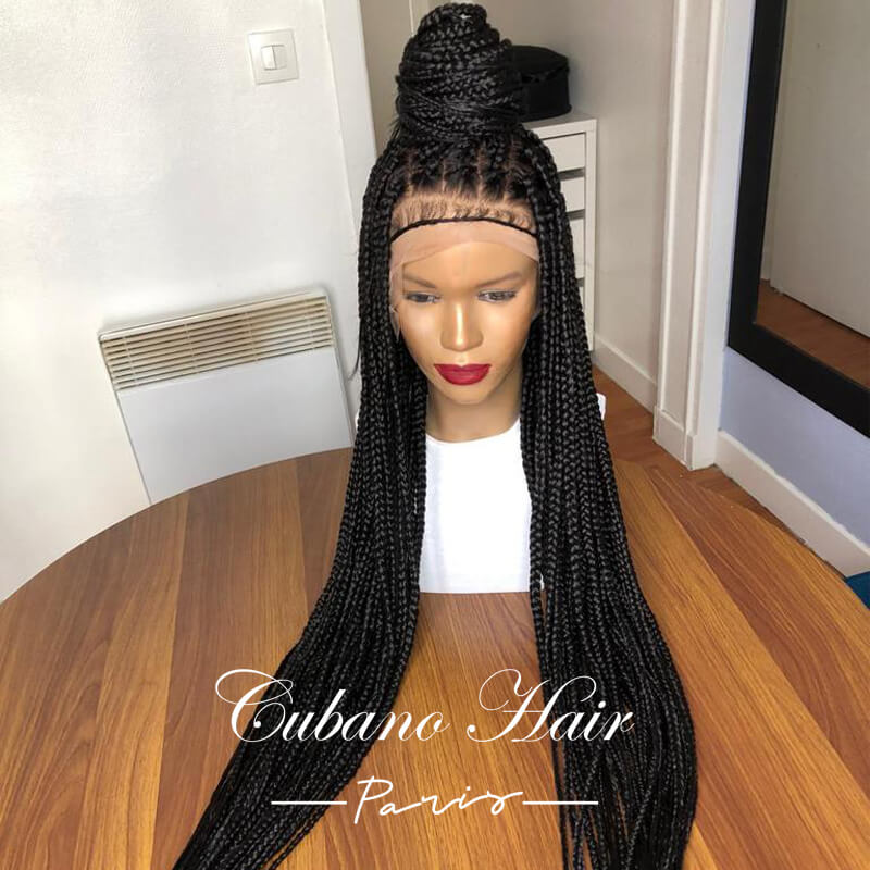 Braids Wig - Cubano Hair 100% Natural Hair - Wig Paris